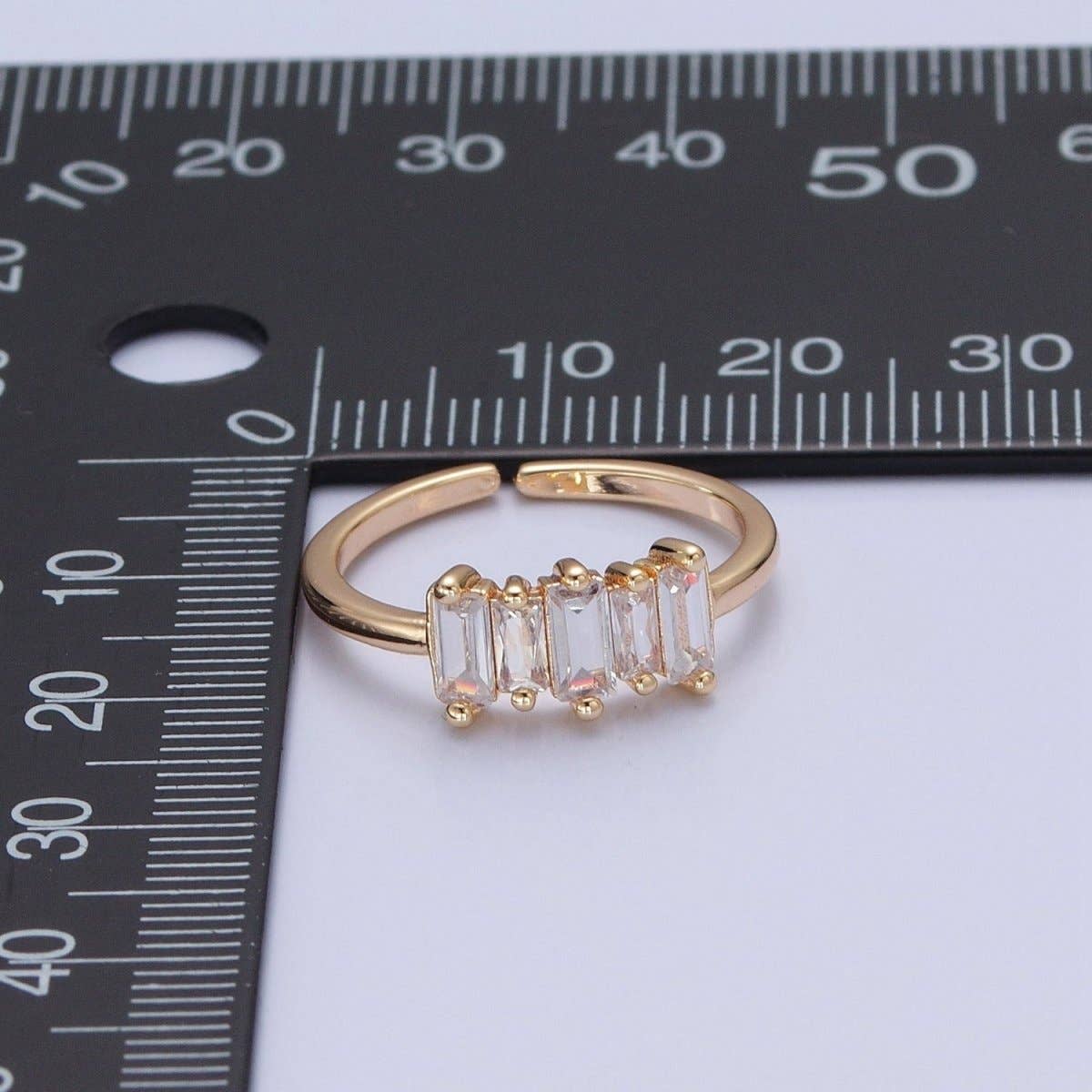 Gold Filled Baguette Stone Ring