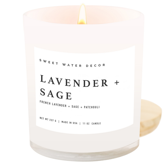 Lavender and Sage 11 oz Soy Candle - Home Decor & Gifts