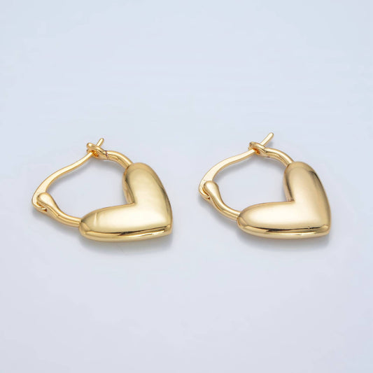 24K Gold Filled Minimal Heart Hoop Earring