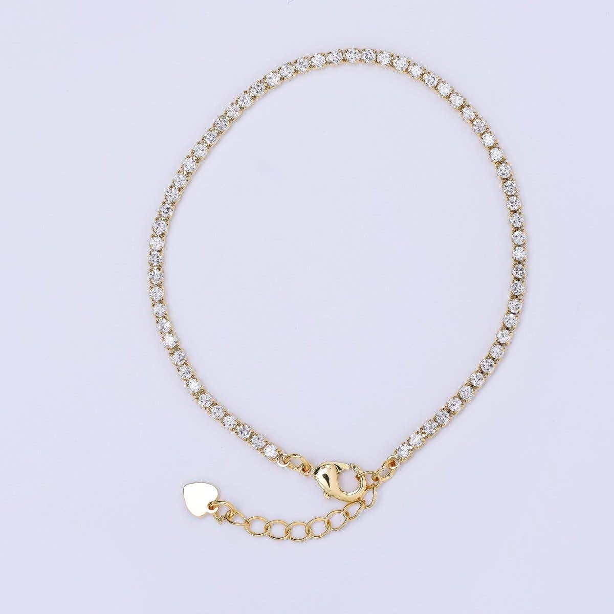 24K Gold Filled Clear CZ Tennis Bracelet