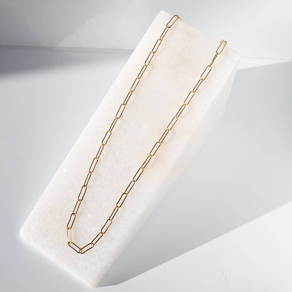 Gilded Gold Necklace-18" Paper Clip
