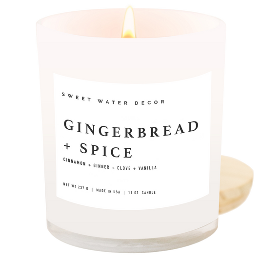 Gingerbread and Spice 11 oz Soy Candle - Christmas Decor