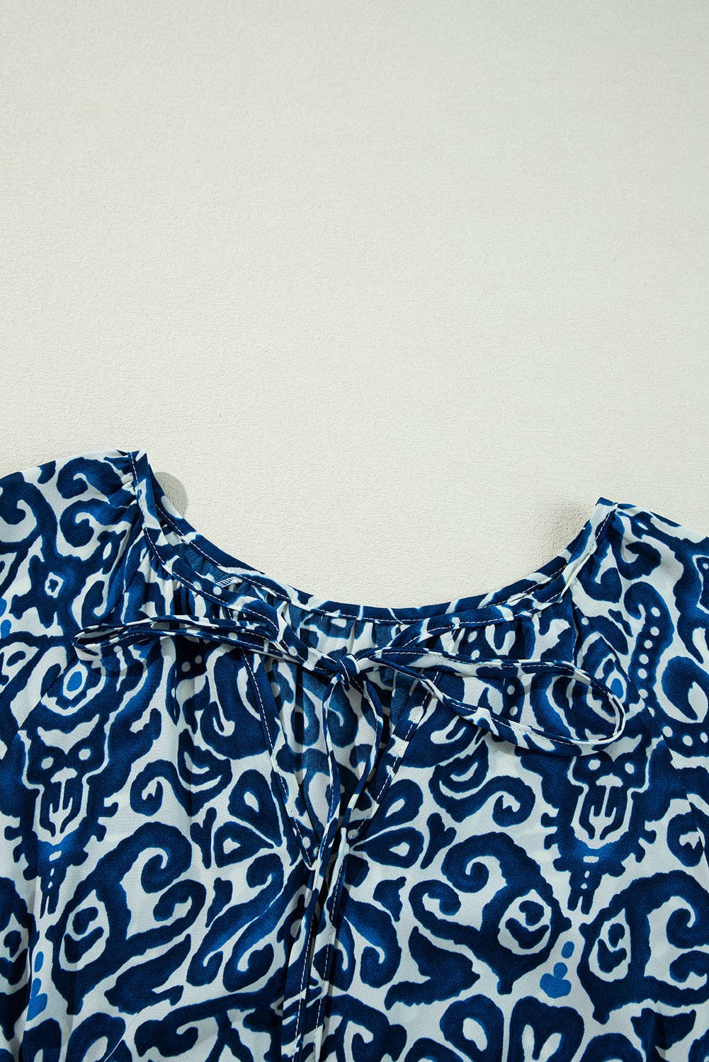 Blue Vintage Long Sleeve Mini Dress