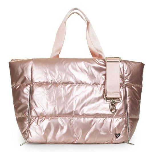 Panorama Puffer Large Tote - Metallic Pink