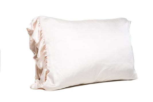 Silky Pillowcase w/Ruffle - Ivory