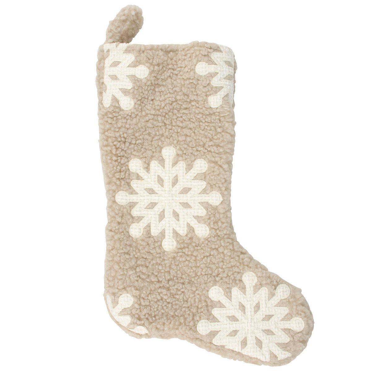 Faux Sherpa Snowflake Stocking