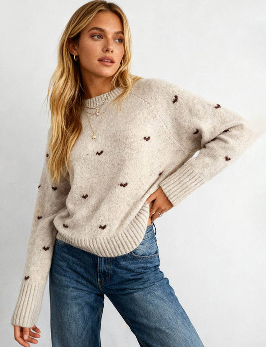 Heart Round Neck Sweater