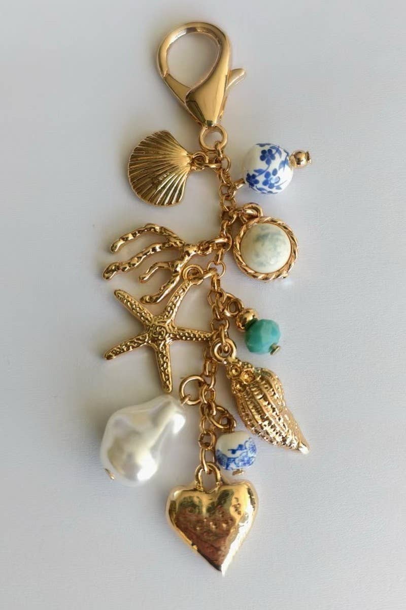 PORCELAIN SEA LIFE PEARL BAG CHARM