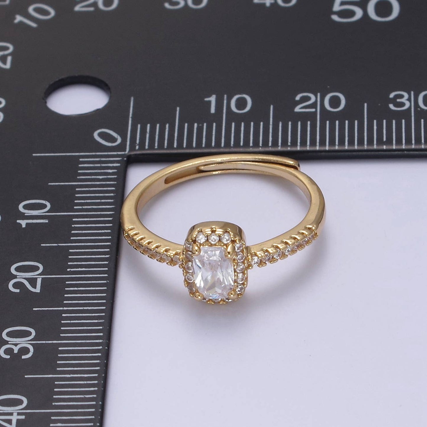 Micro Pave CZ Stone Gold Minimalist Ring