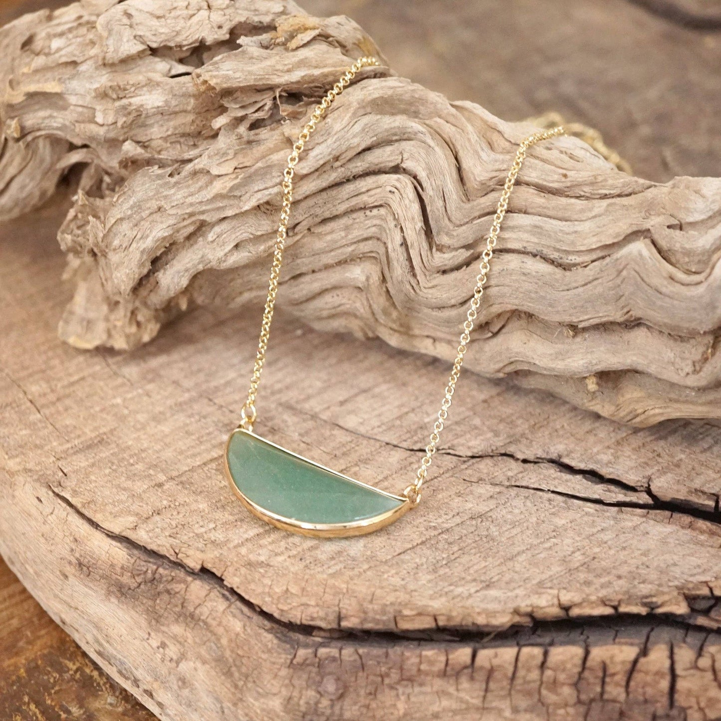 Semi Precious Dainty Necklace - Green