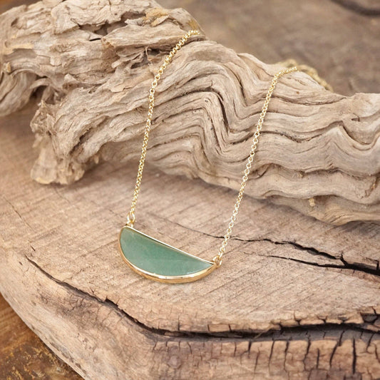 Semi Precious Dainty Necklace - Green