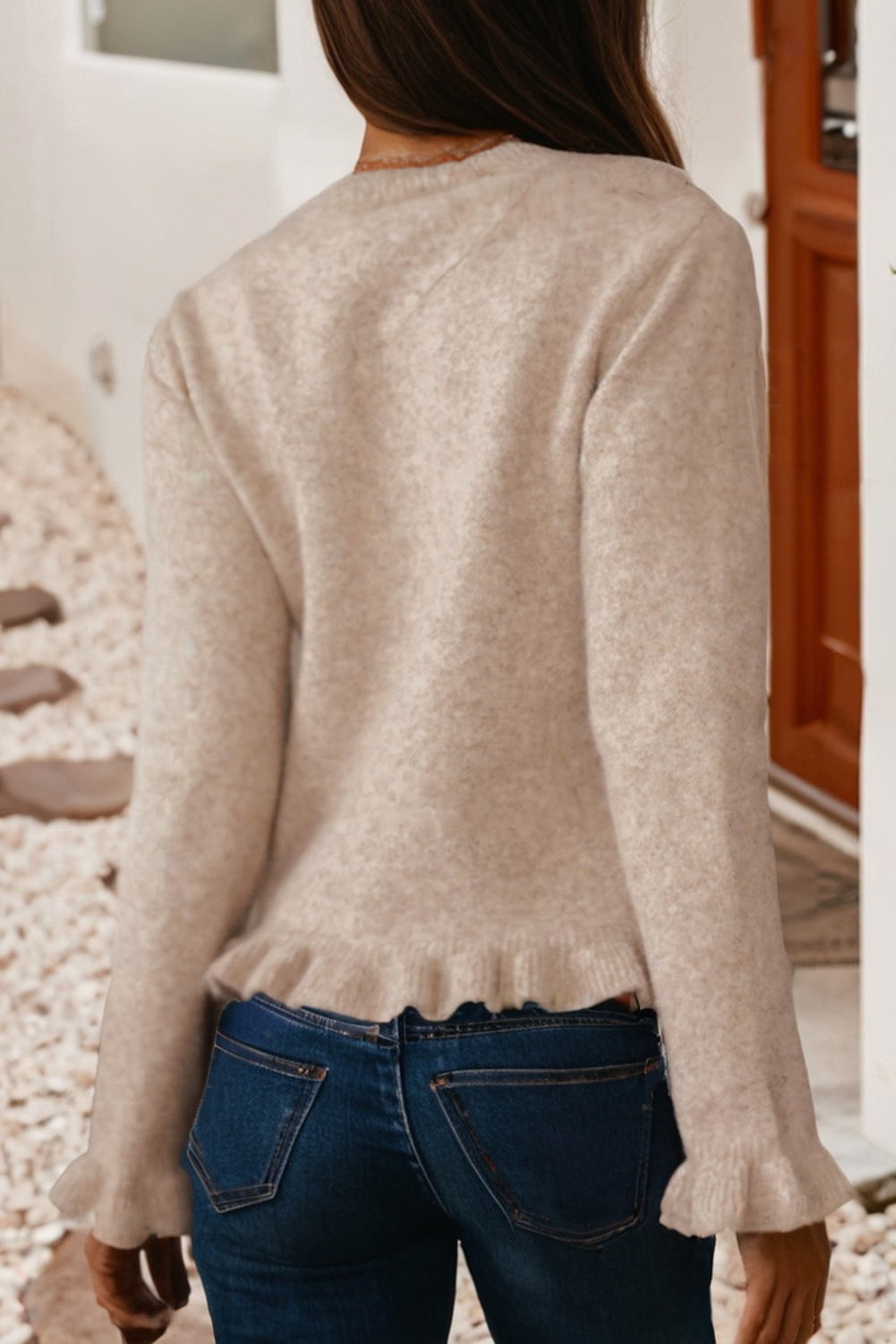 Ruffle Trim Cardigan