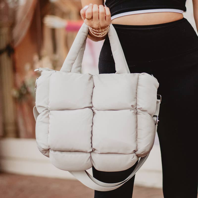 Sand Mini Puffer Tote