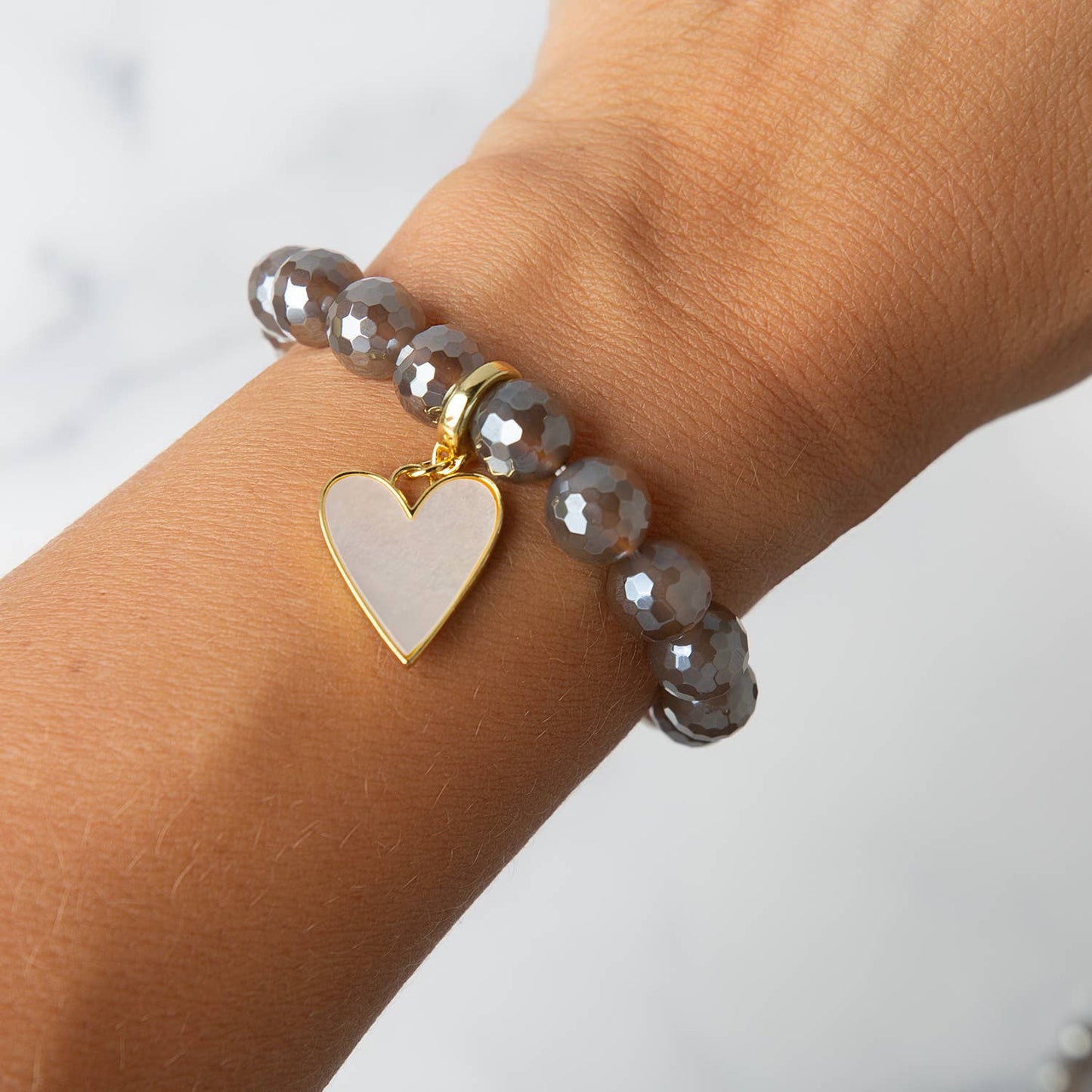 Heart Charm Mother of Pearl