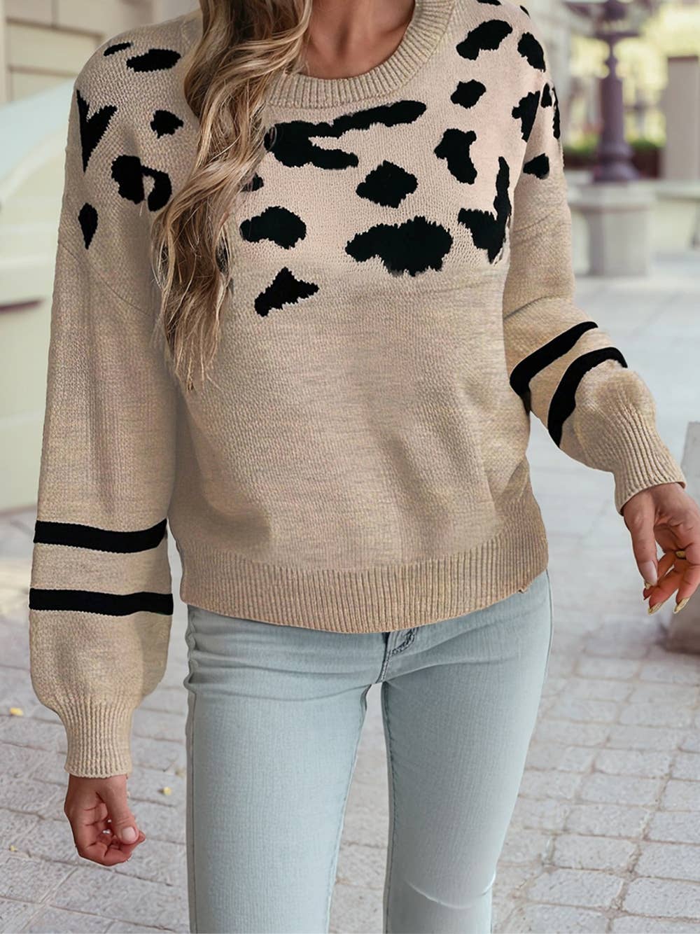 Leopard Striped Sweater