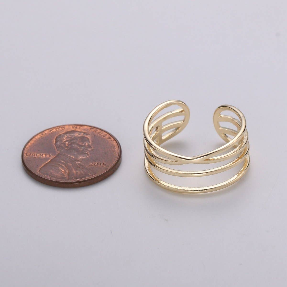 Gold Triple Band Stackable Ring