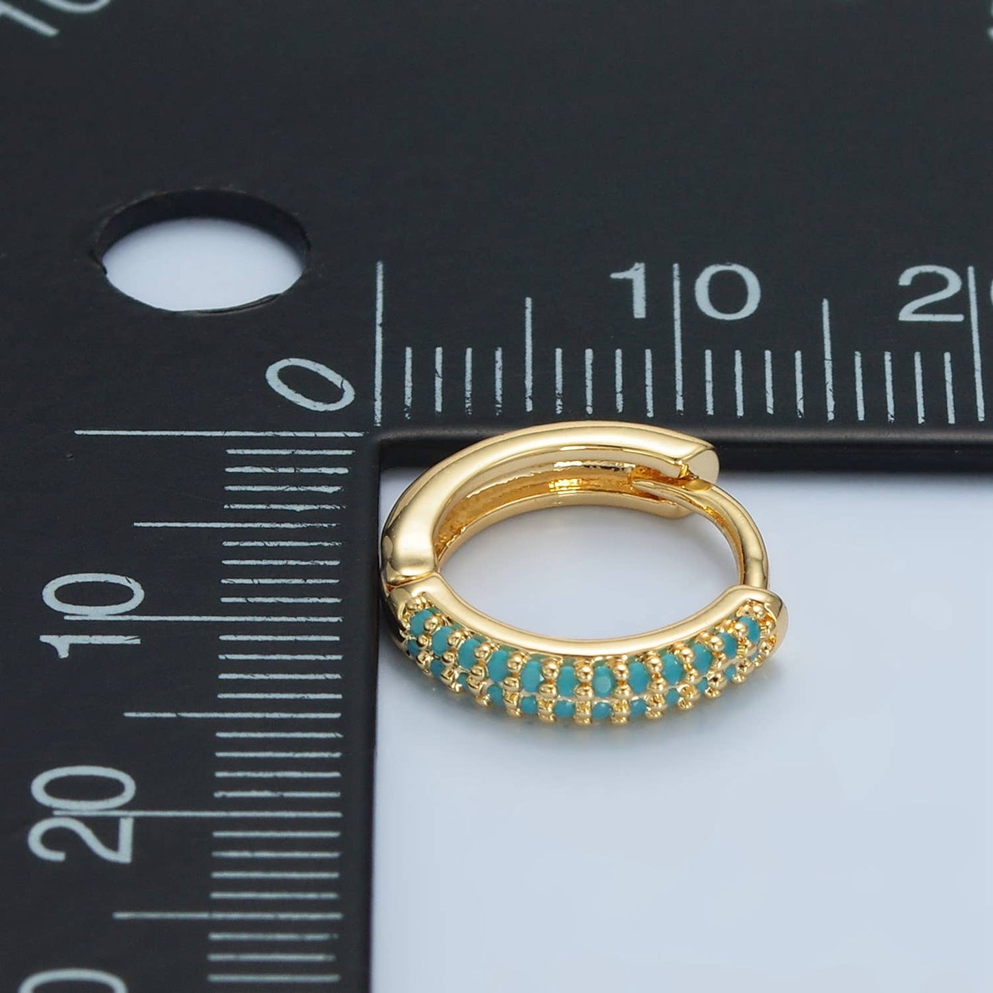 24K Gold Filled Turquoise Huggies