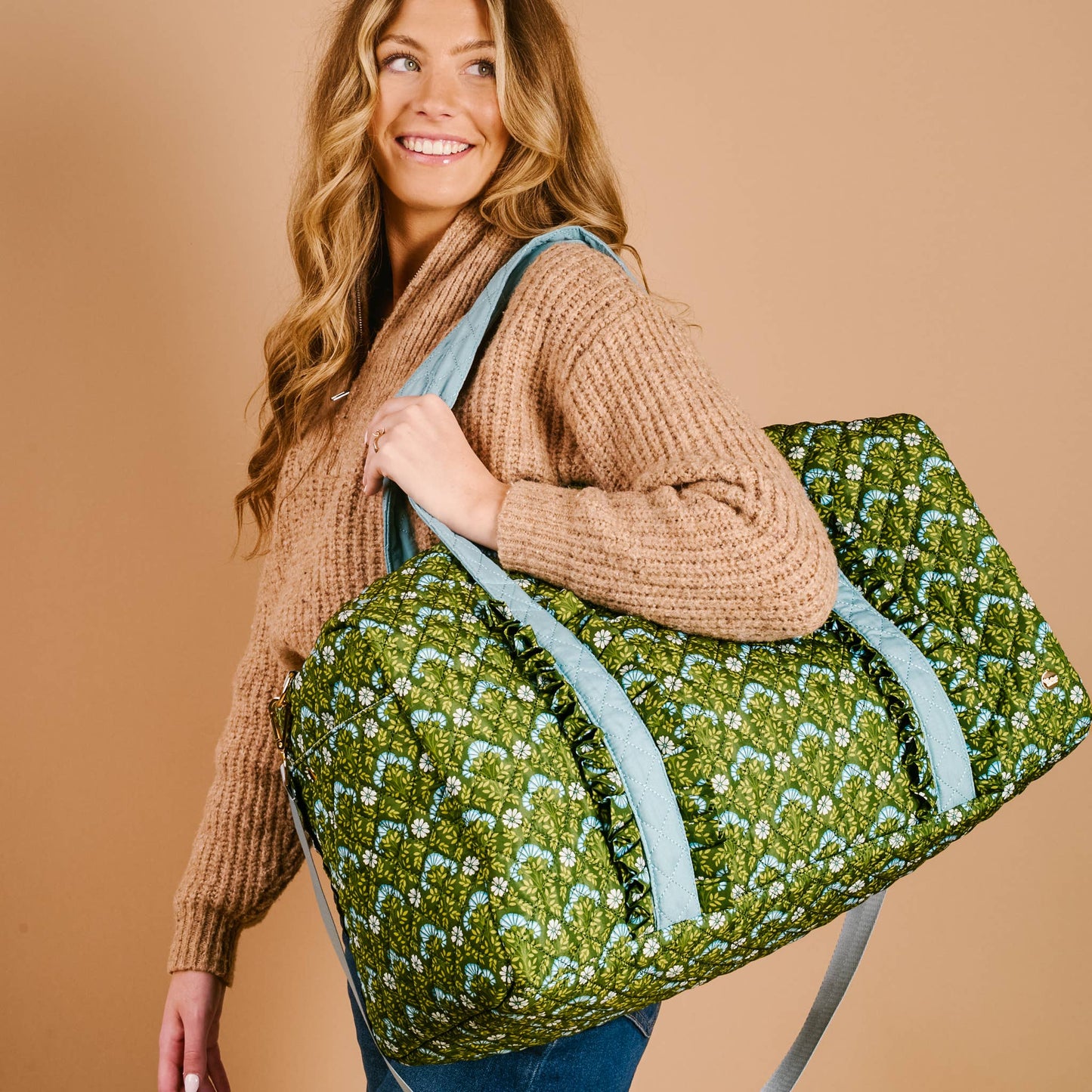 Quilted Weekender Bag- Everbloom Forest Green