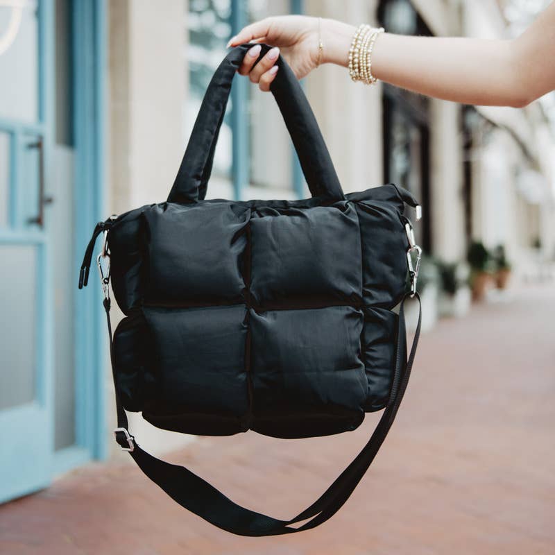 Black Mini Puffer Tote