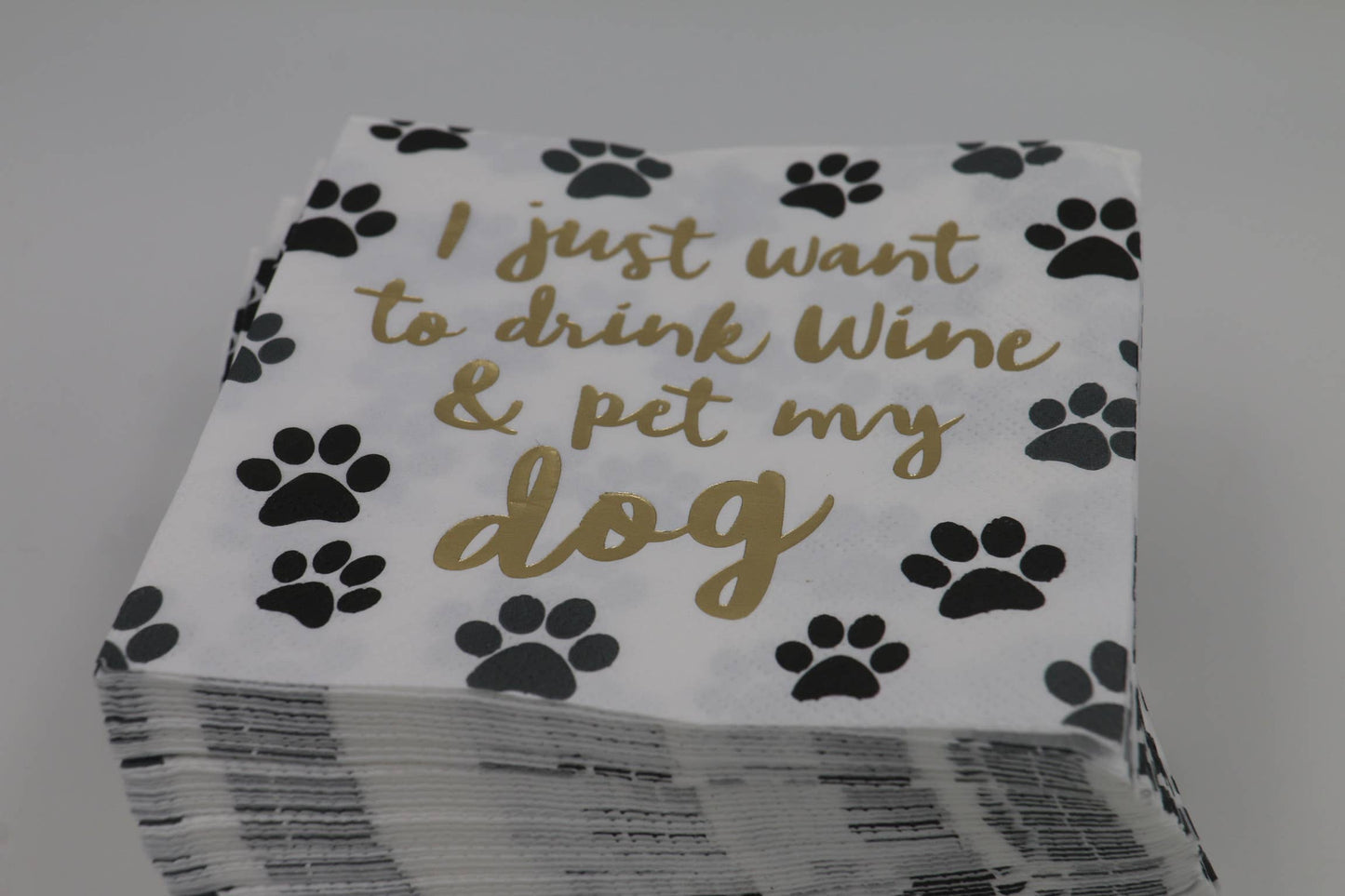 Cocktail Napkins | Drink Wine and Pet My Dog