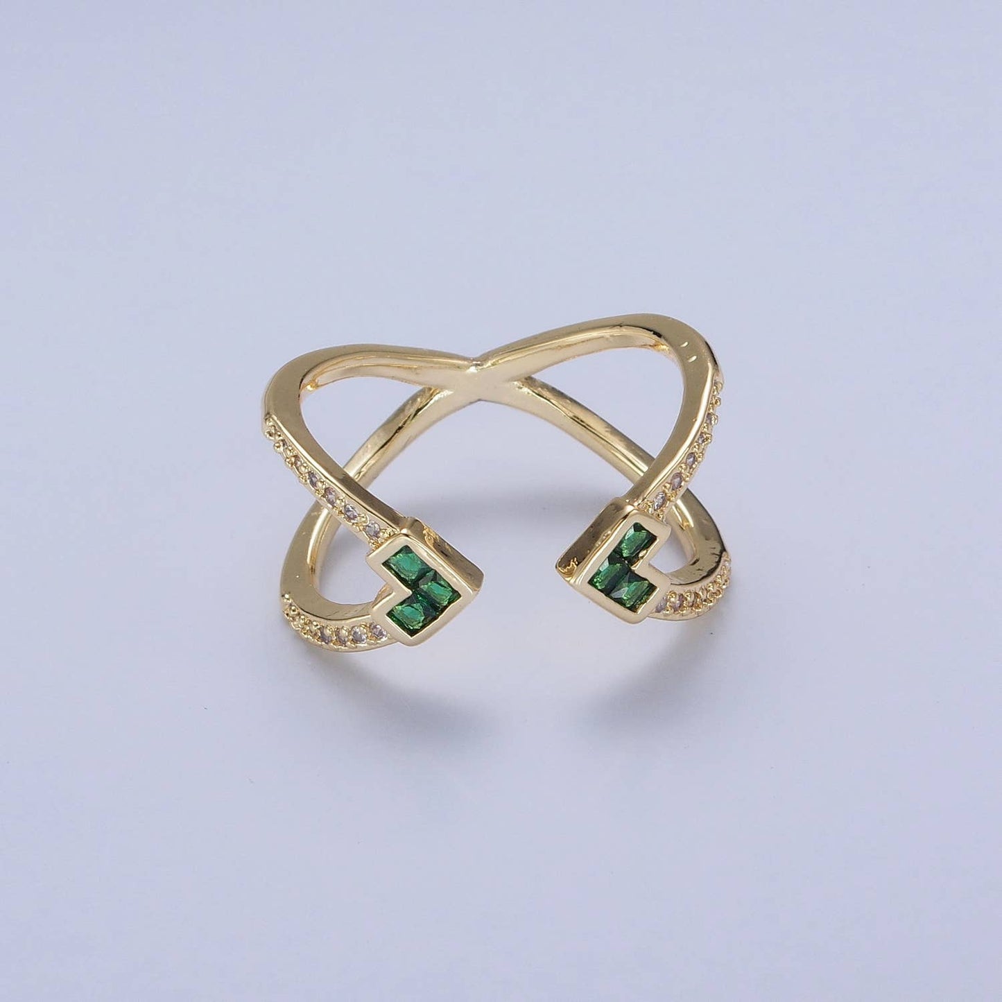 Double Band Green CZ Gold