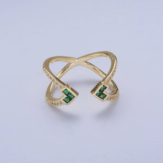 Double Band Green CZ Gold