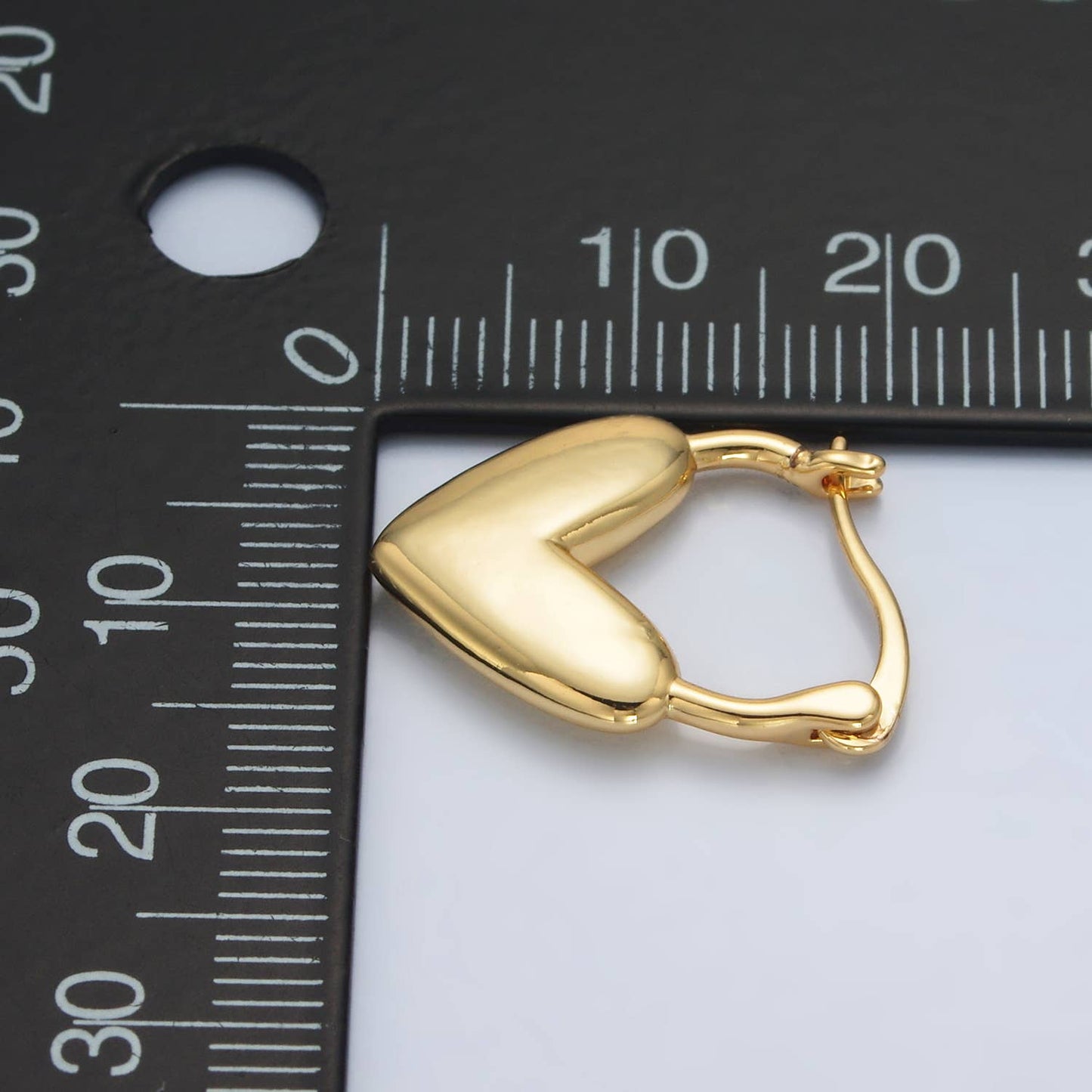 24K Gold Filled Minimal Heart Hoop Earring