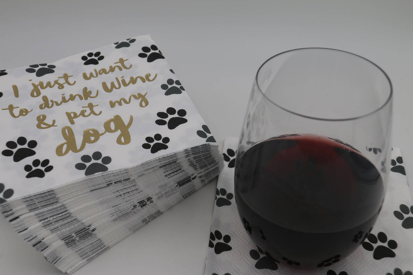 Cocktail Napkins | Drink Wine and Pet My Dog