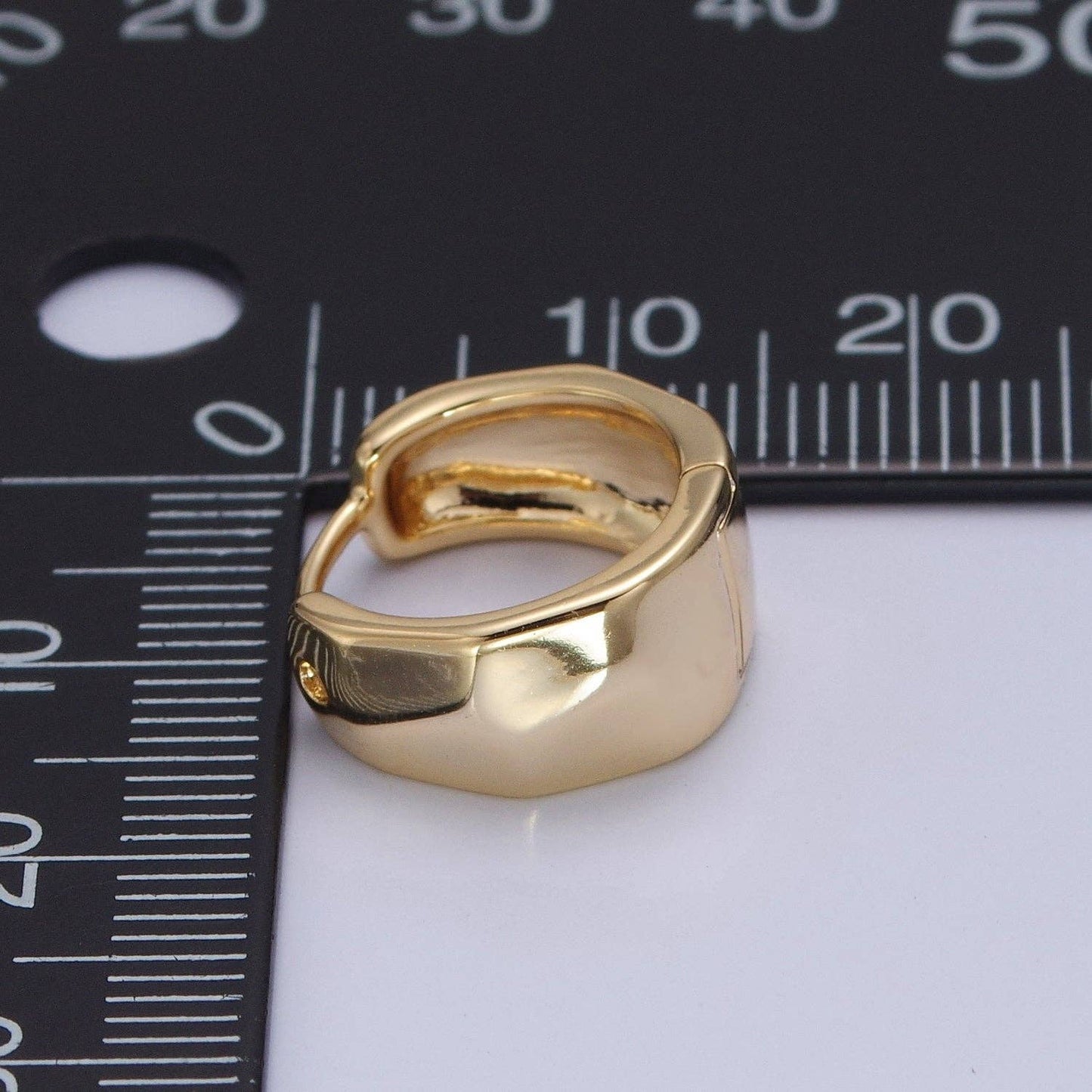 14K Gold Filled Hammered Huggie Hoop