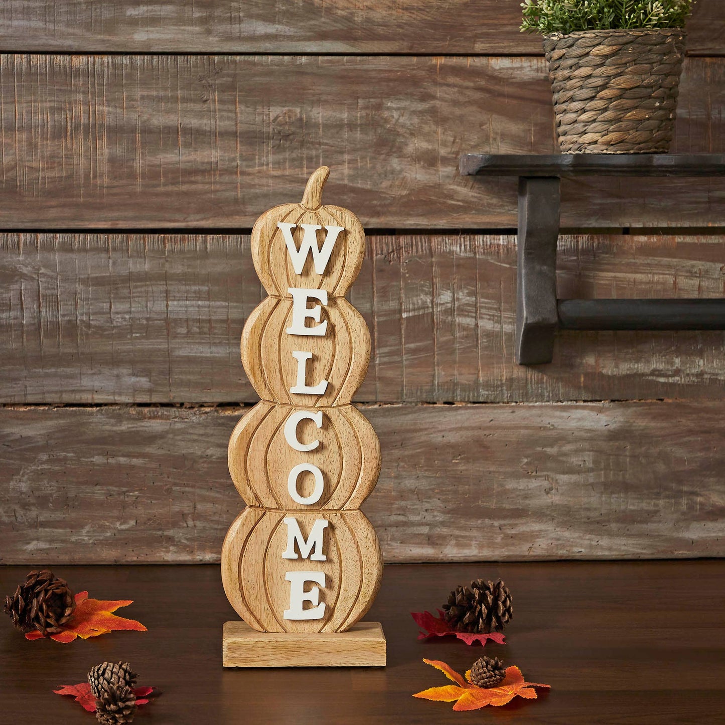 Pumpkin Stack Welcome Sign