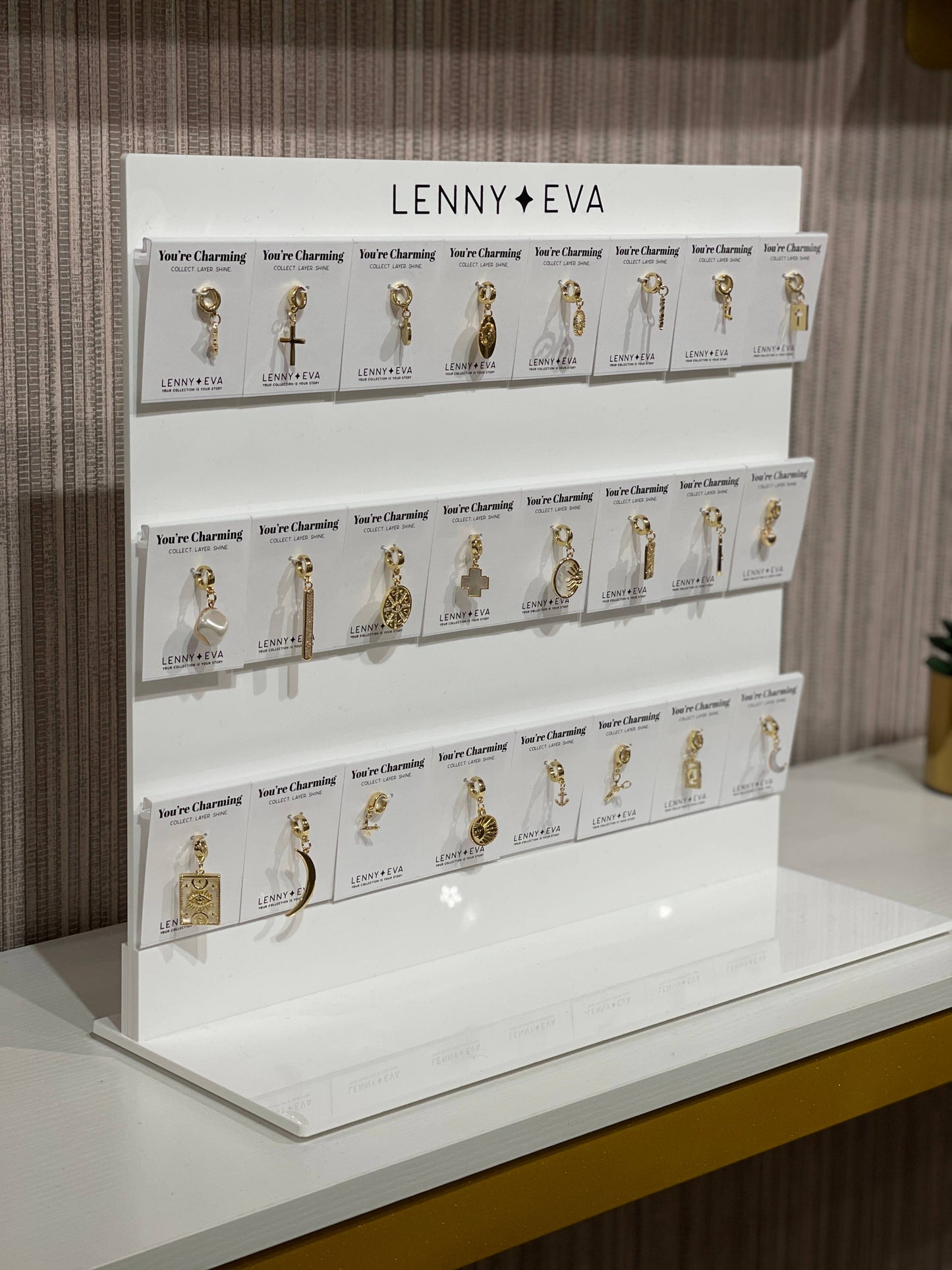 Dot Cross Charm, Gold