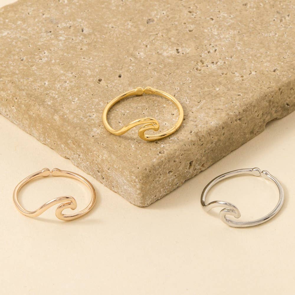 Gold Dipped Wave Adjustable Ring