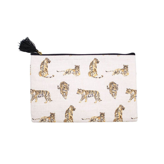Forever Tiger Juco Cosmetic  Bag   White/Multi   10x6