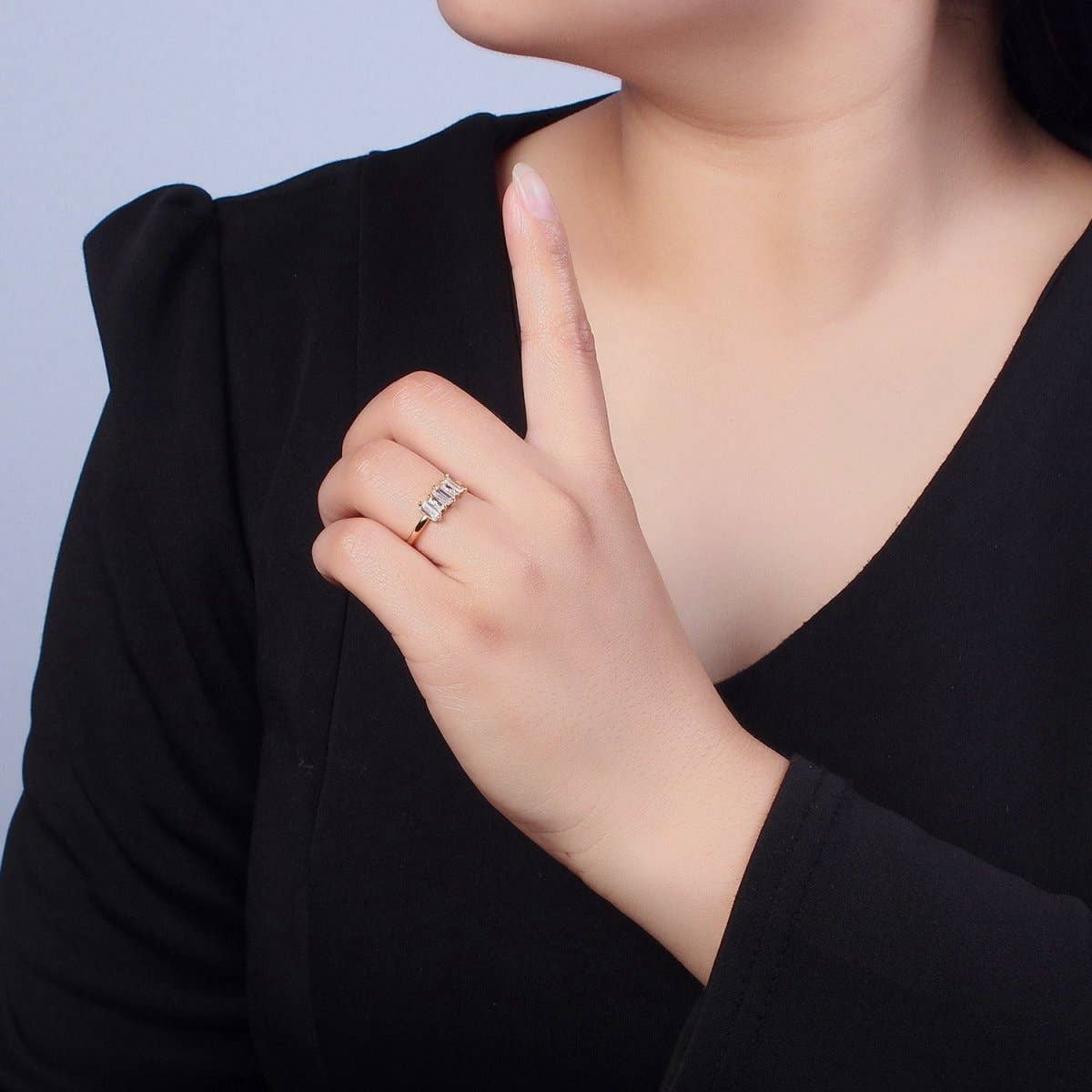 Gold Filled Baguette Stone Ring