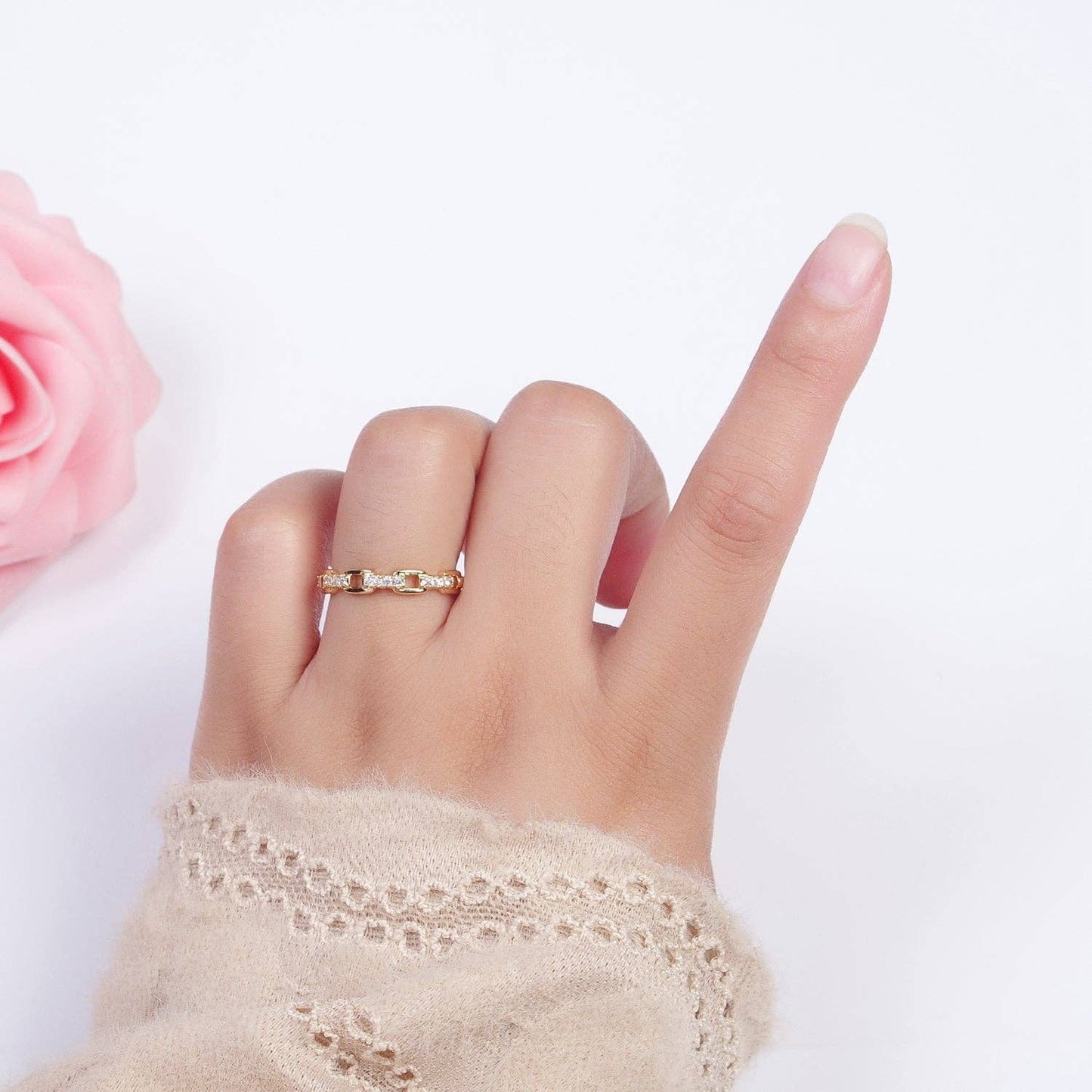 24K Gold Filled Chain Link Ring