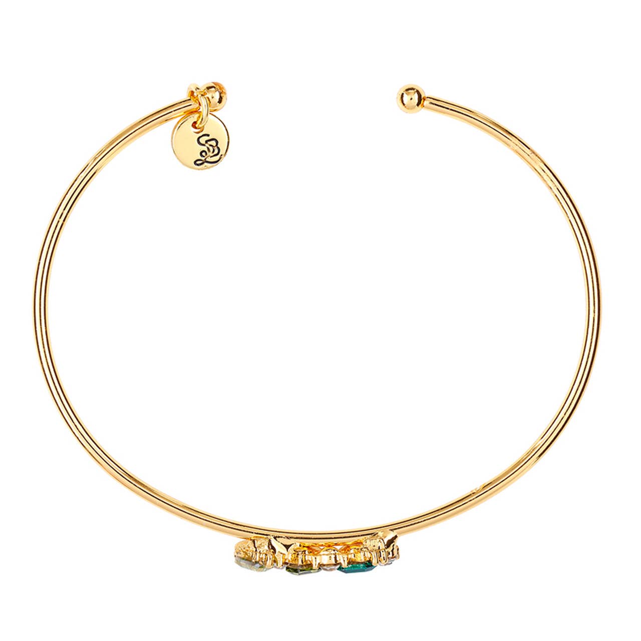 Crystal Bangle - Green Bar