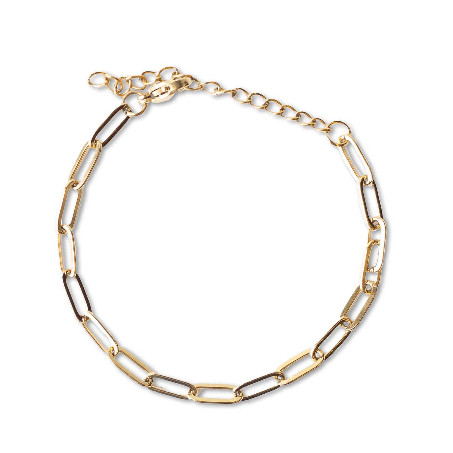 Gold Chain Bracelet-Paper Clip