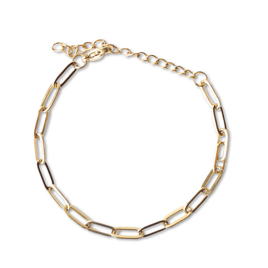 Gold Chain Bracelet-Paper Clip
