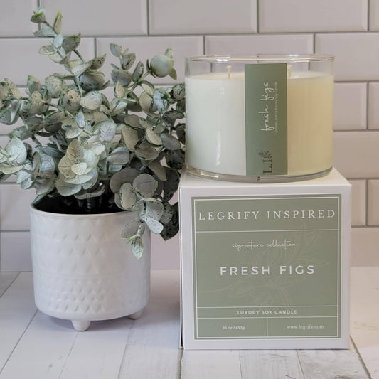 Fresh Figs Classic Glass 2 Wick Soy Candle