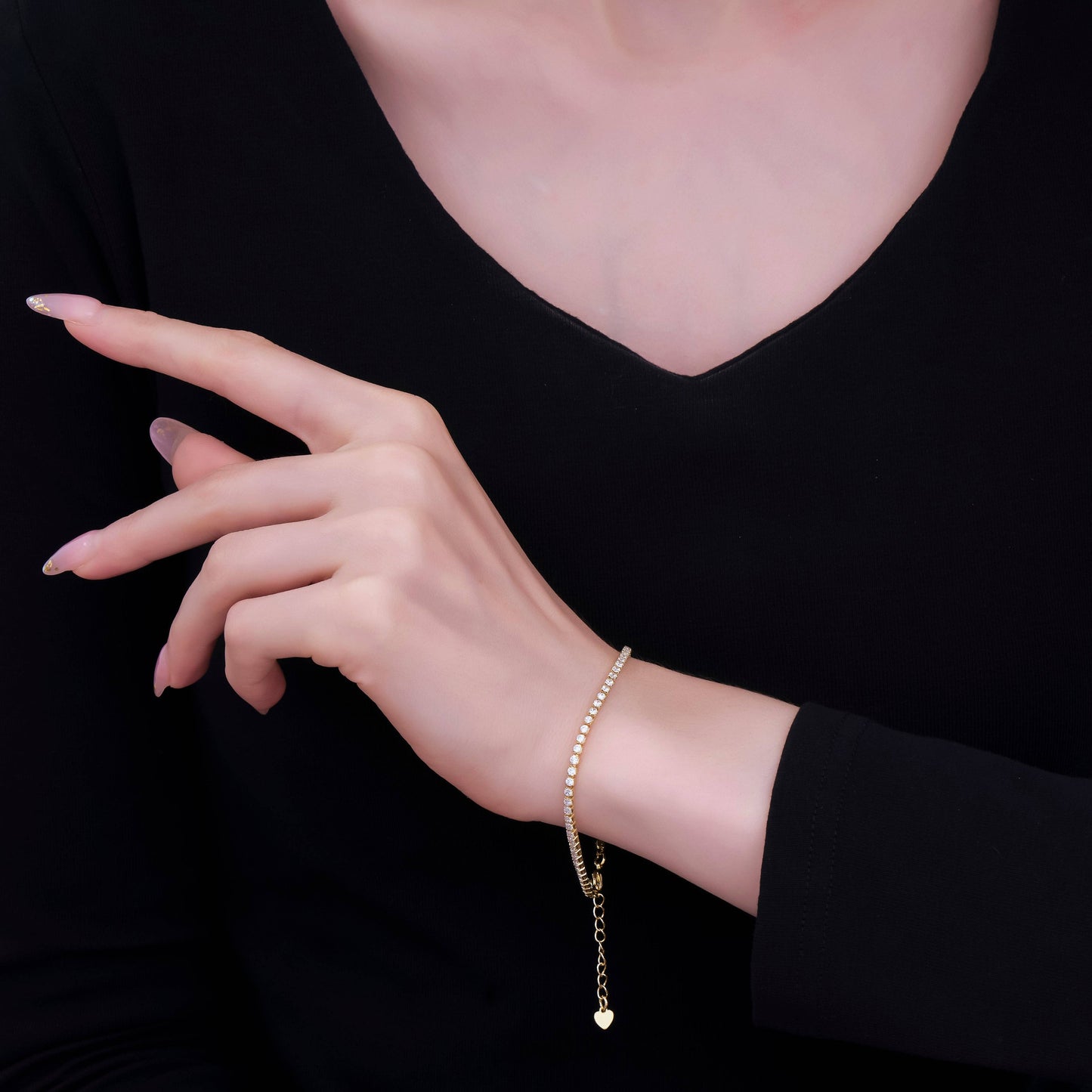 24K Gold Filled Clear CZ Tennis Bracelet