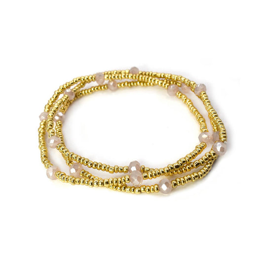 Gold and Glass Stretch Bracelet