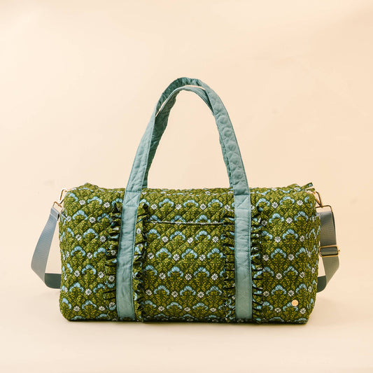 Quilted Weekender Bag- Everbloom Forest Green