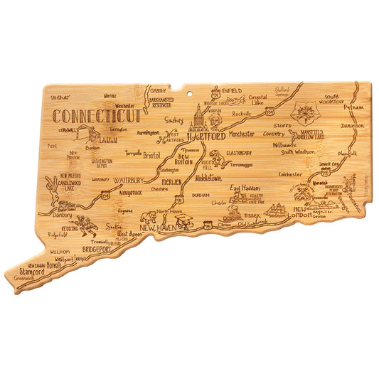 Destination Connecticut Cutting Board with Engraved Artwork