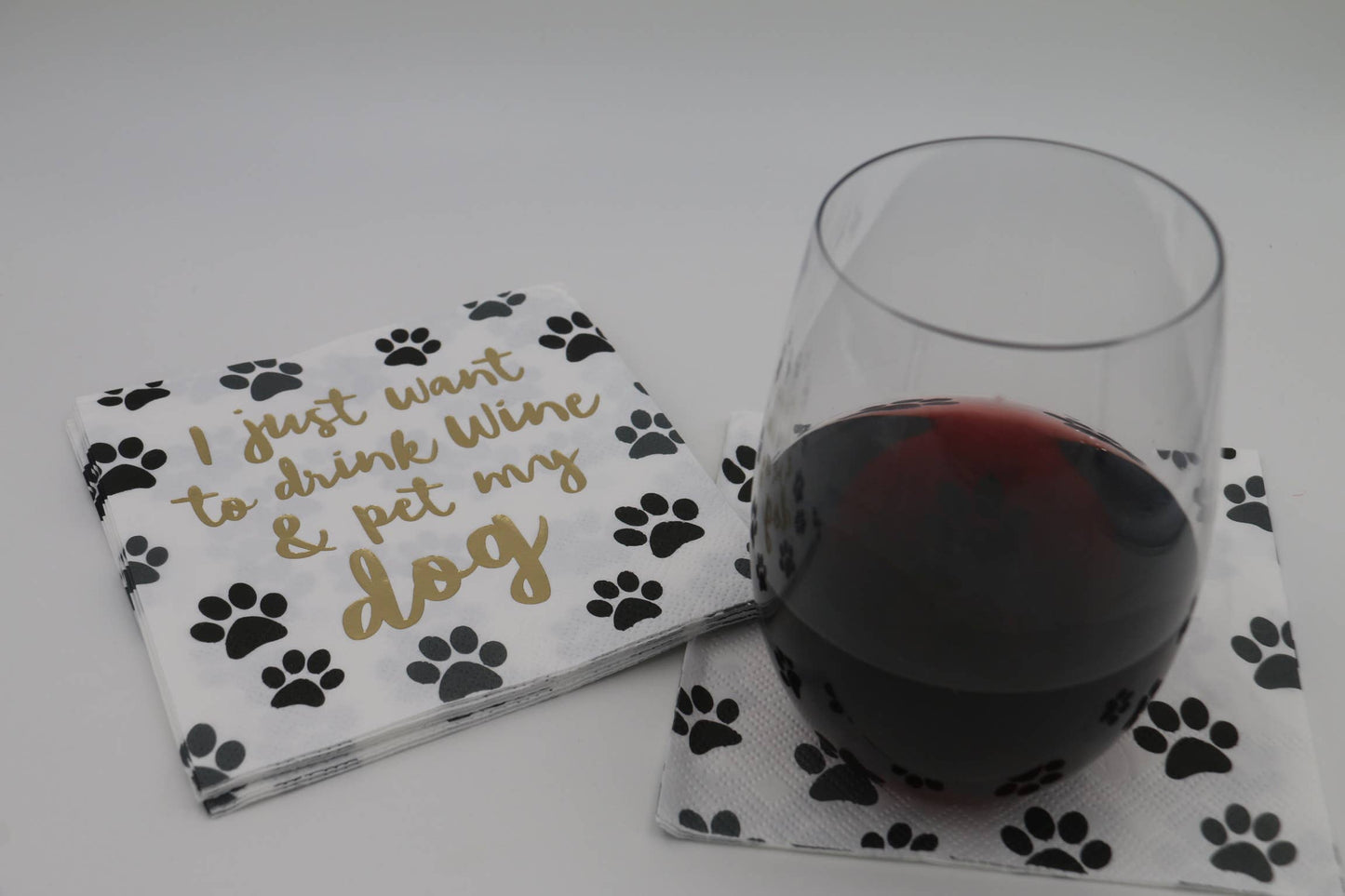 Cocktail Napkins | Drink Wine and Pet My Dog