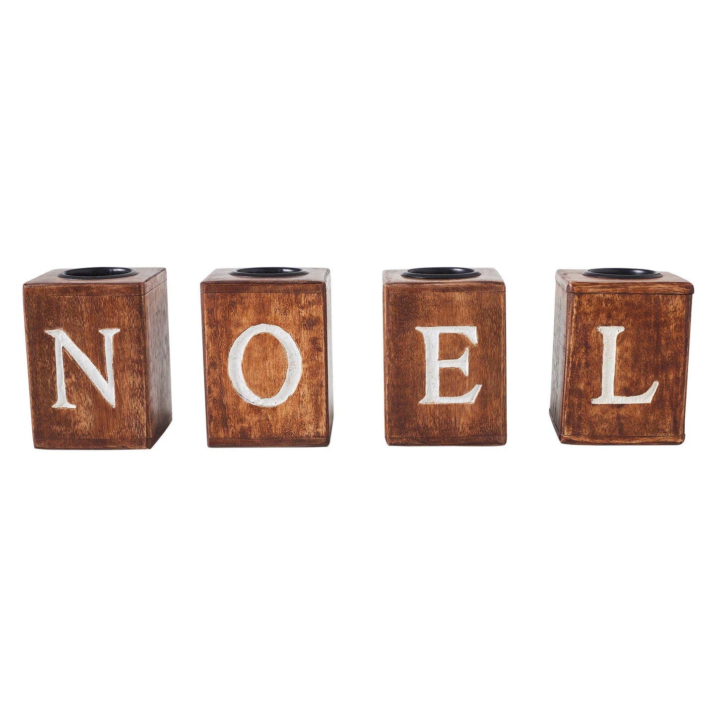 Tealight Holders NOEL Cube Set of 4
