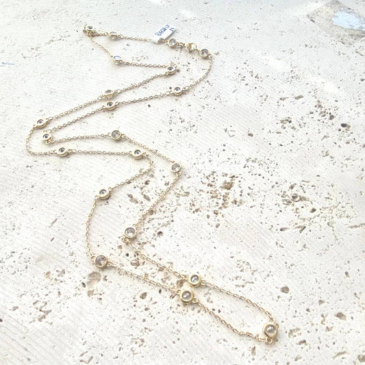 Long gold layering necklace