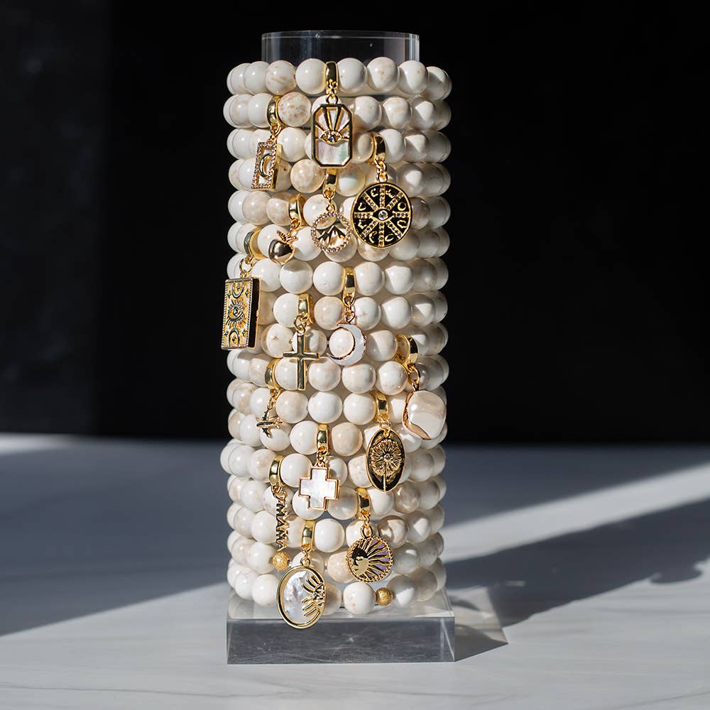 Dot Cross Charm, Gold