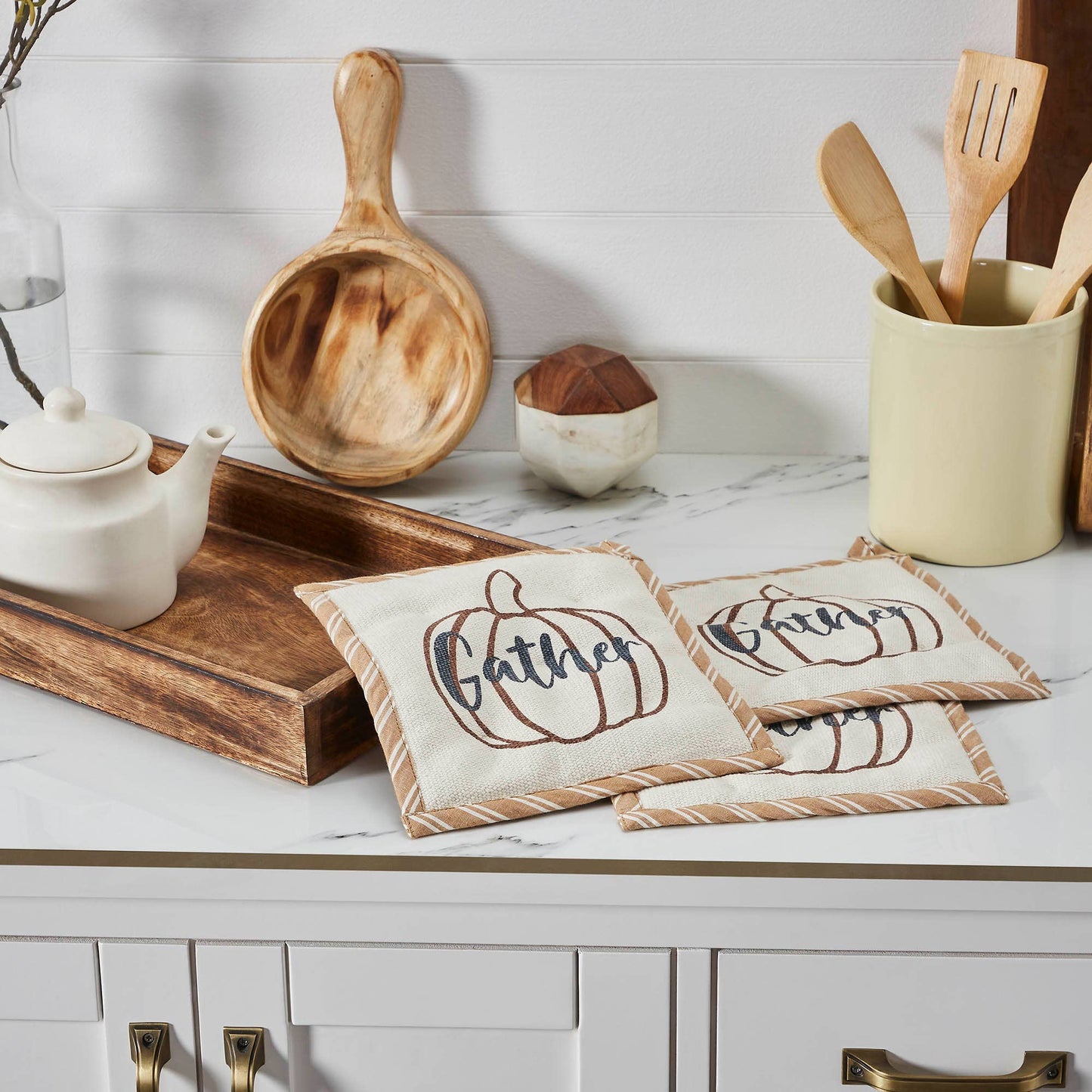 Fall Pumpkin Trivet Set of 3